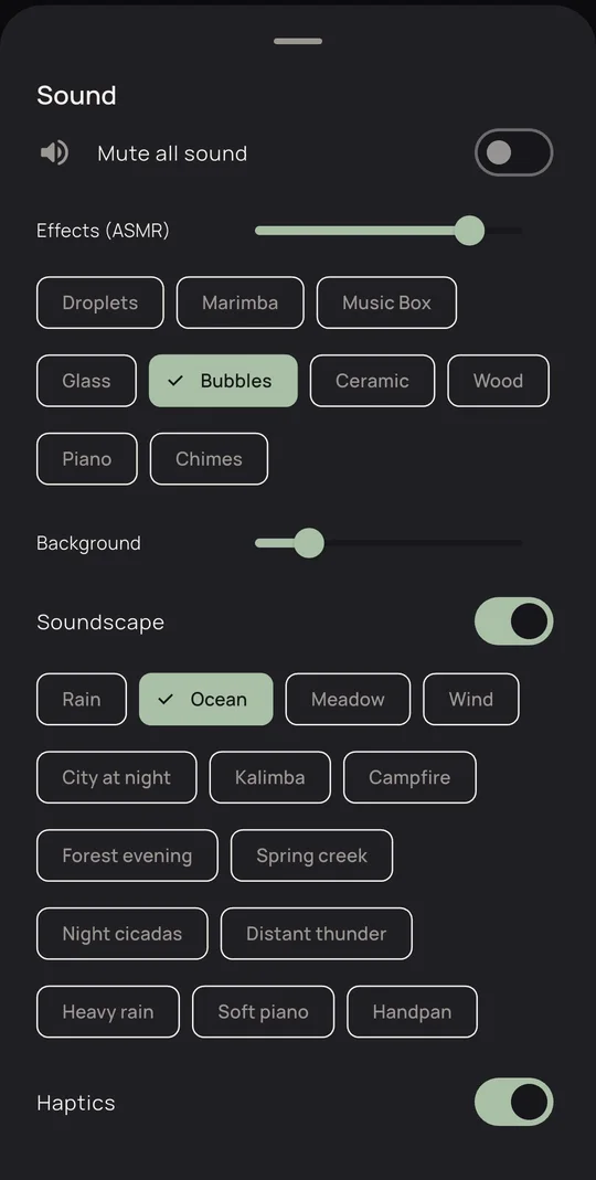 App screenshot: Your sound