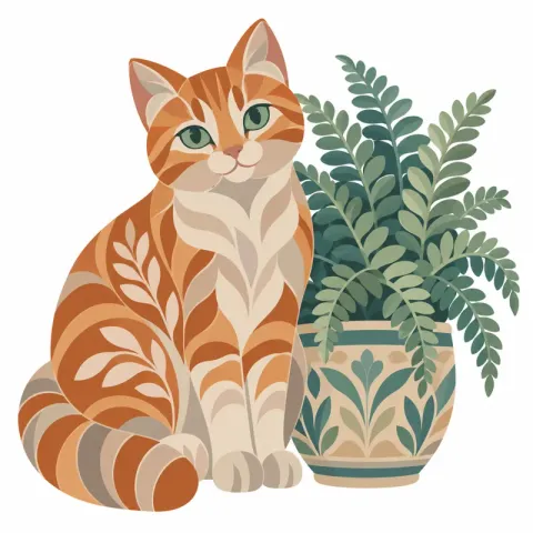 Cat and Fern