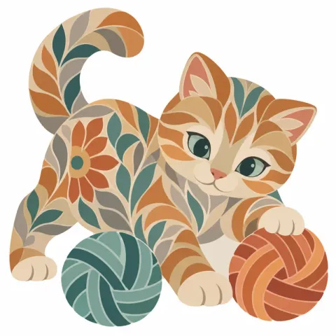 Cat and Yarn